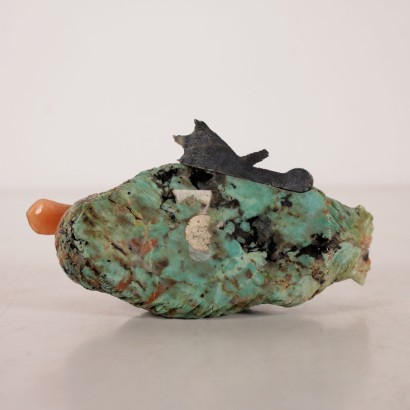 Sculpture Pierre Polychrome Petite Canard '900