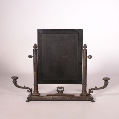 Neo-Renaissance Table Mirror Silvery Bronze 19th-20th Century