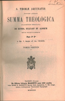 Summa Theologica (Parte seconda, parte seconda, tomo 3)