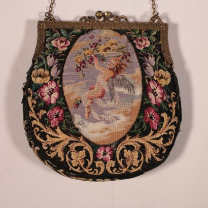 Petit Sac Tissu Gobelins Années 1900