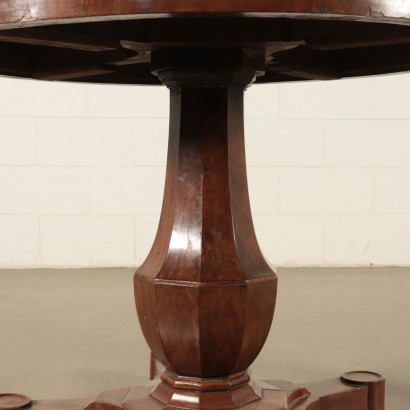 Walnut Round Table With Marble Top Italy 19th Century