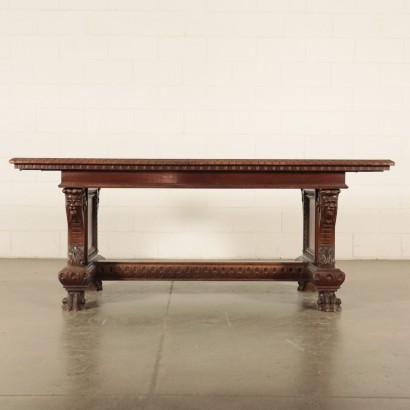 Extendable Refectory Table Walnut Italy Early 20th Century