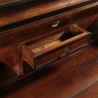 Walnut Drop-Leaf Secretaire Lombard Style Italy 20th Century