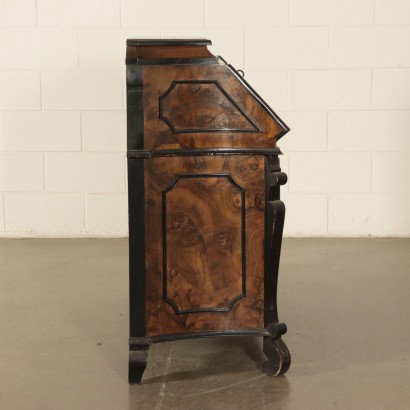 Walnut Drop-Leaf Secretaire Lombard Style Italy 20th Century