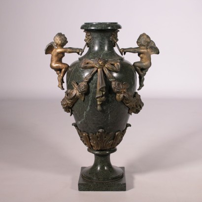 Vase aus Marmor und Bronze