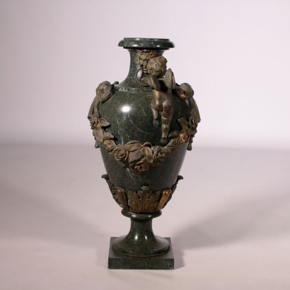 Vase aus Marmor und Bronze