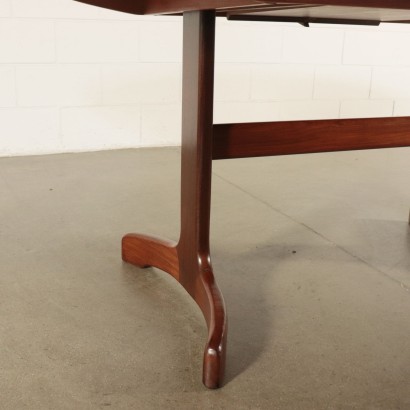 Table Bois massif Placage de Teck Fabriqué en Italie Années 60