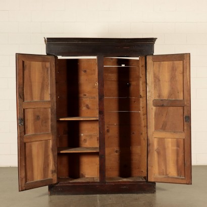 Solid Walnut Wardrobe With Two Doors Italy 19th Century