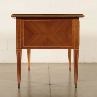 Vintage Walnut Veneer Desk Italy 1950's