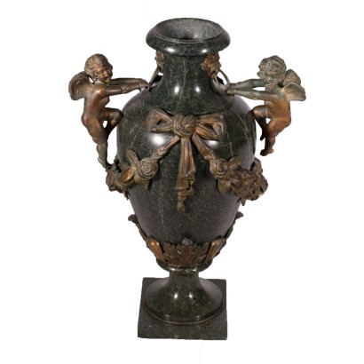 Vase aus Marmor und Bronze