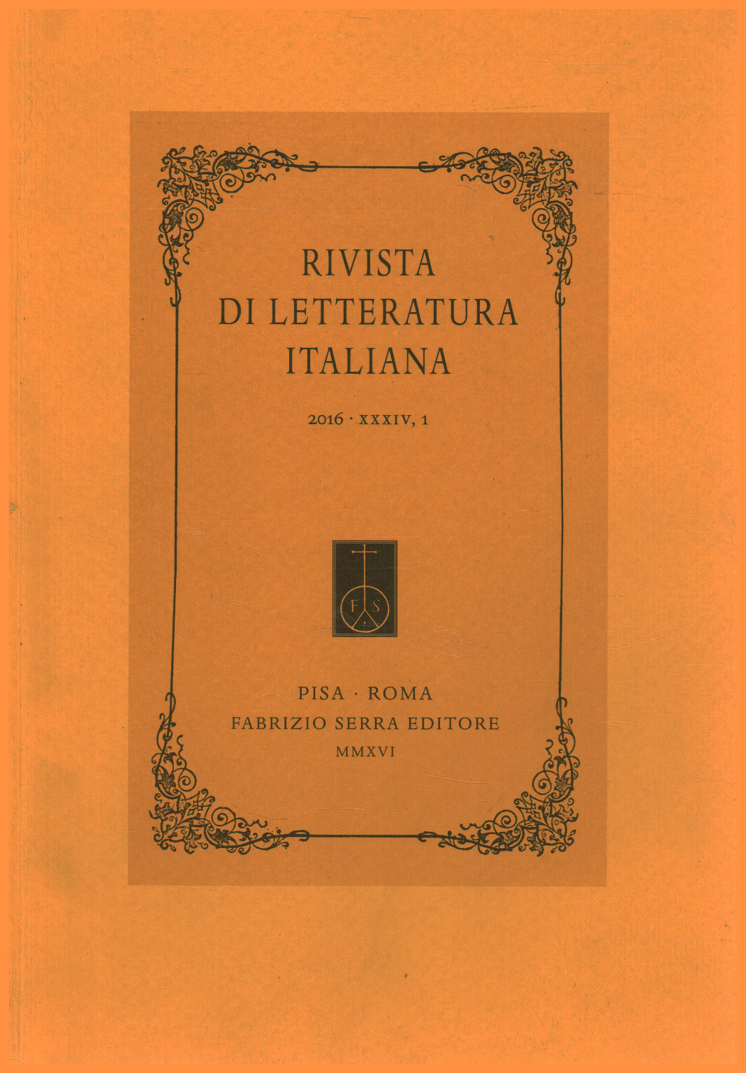 Revue de la littérature italienne 2016,XXXIV,1, s.un.