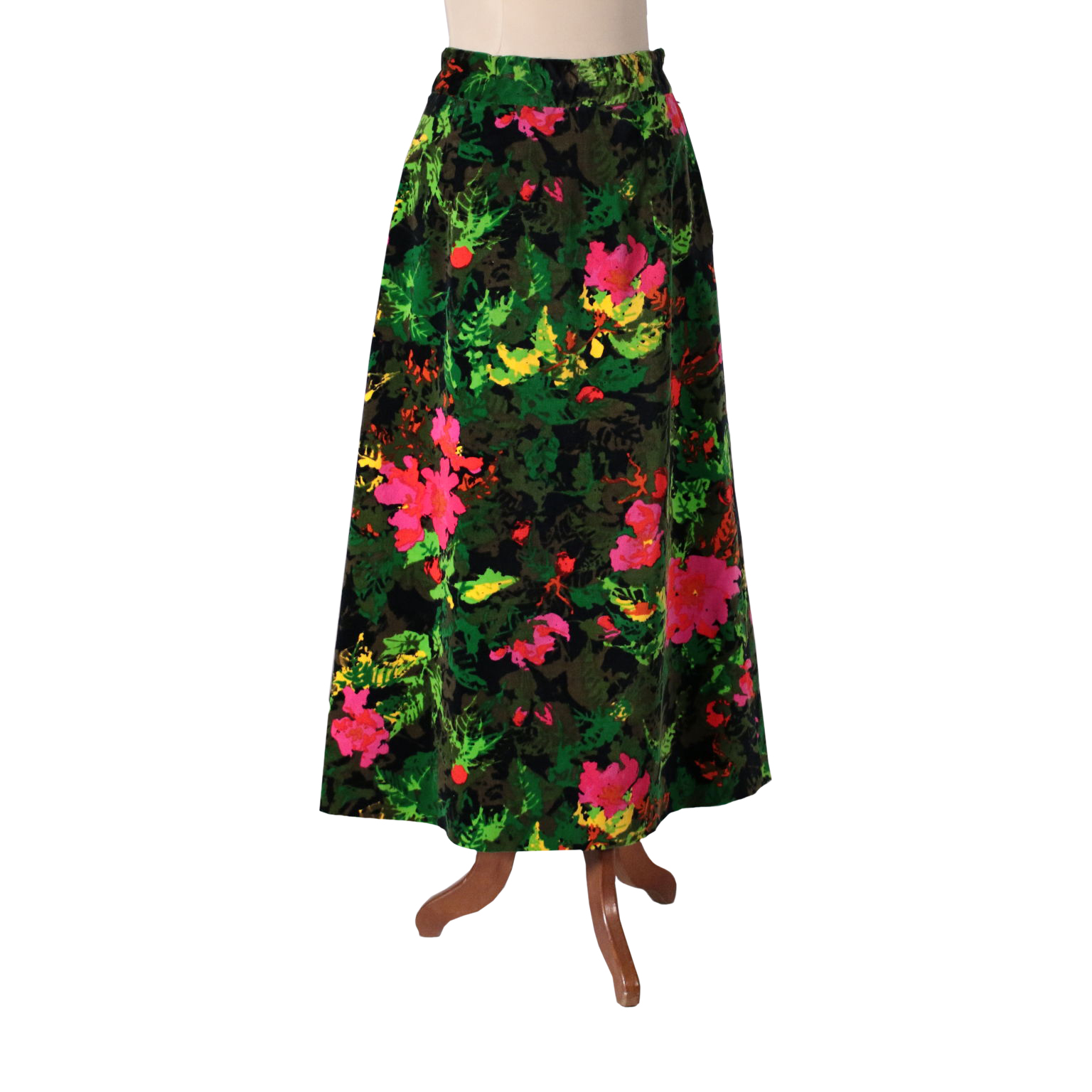 Belle Jupe Vintage Velours fleuri Ann es 70 V tements Linge de