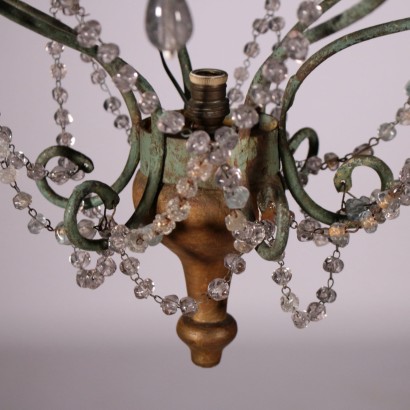 Chandelier Wrought Iron and Glass Italy 19th Century