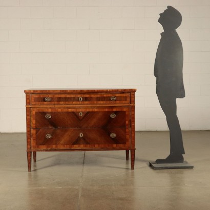 Ligurian Chest of Drawers Walnut and Brazilian Rosewood 18th Century