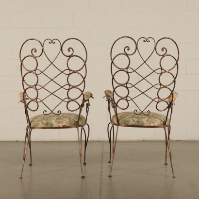 Pair or Armchairs in Gilded Iron Italy 20th Century