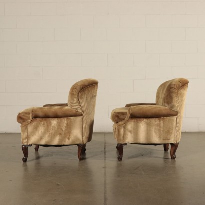 Pair of Padded Armchairs Italy 20th Century