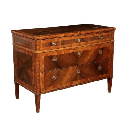 Ligurian Chest of Drawers Walnut and Brazilian Rosewood 18th Century