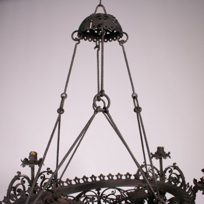 Iron Ceiling Lamp Italy 20th Century