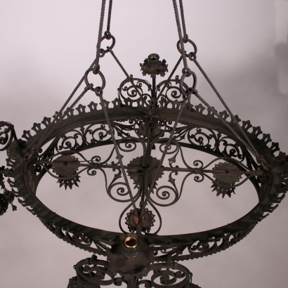 Iron Ceiling Lamp Italy 20th Century