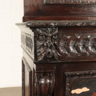 Walnut Inlaid Cupboard Italy 19th-20th Century