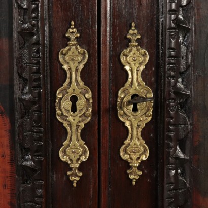 Walnut Inlaid Cupboard Italy 19th-20th Century