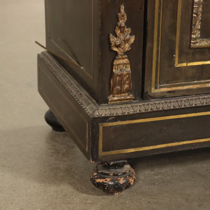 Ebony Wood Cupboard In Boulle Style France 19th Century