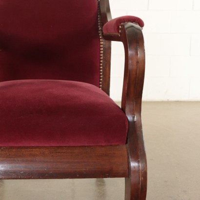 Fauteuil Noyer Rembourrage Italie Moitié '800