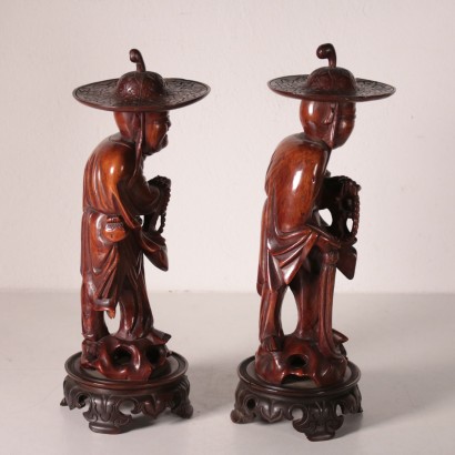 Pair of Wooden Statues China 20th Century