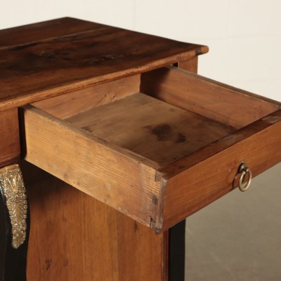 Walnut Bedside Table Restoration Period Italy 19th Century