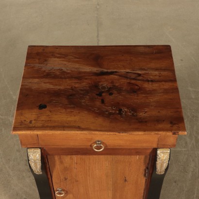 Walnut Bedside Table Restoration Period Italy 19th Century