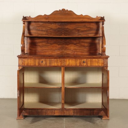 Walnut Cupboard with Plate Rack