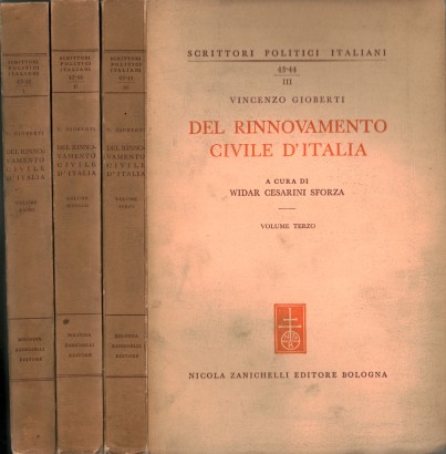 Del rinnovamento civile d'Italia (3 Volumi)