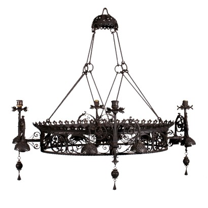 Iron Ceiling Lamp Italy 20th Century