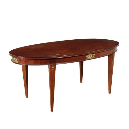 Oval Mahogany Table Louis XVI Revival Italy 20th Century