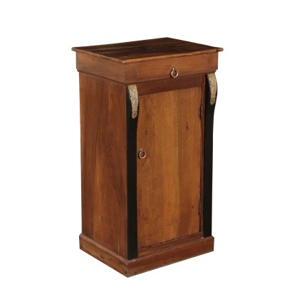 Walnut Bedside Table Restoration Period Italy 19th Century