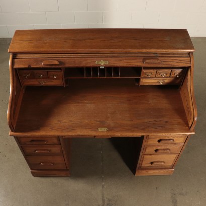 Sessile Oak Shutter Desk Italy 20th Century