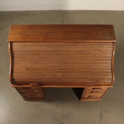 Sessile Oak Shutter Desk Italy 20th Century