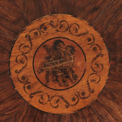 Round Maple Table Charles X Italy 19th Century