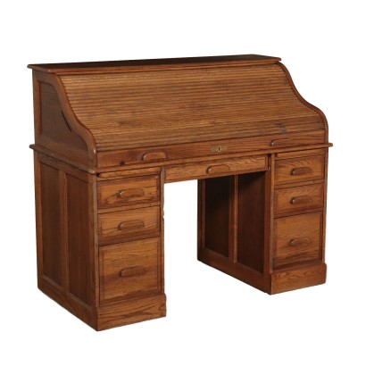 Sessile Oak Shutter Desk Italy 20th Century