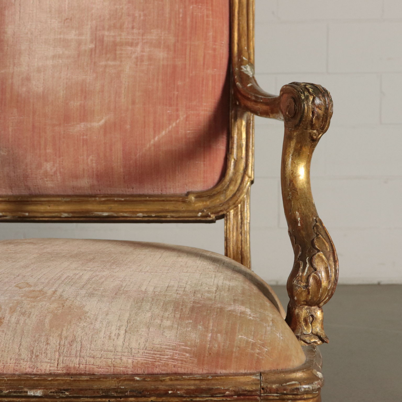 Pair Of Louis Xvi Armchairs In Gilded Wood Italy 18th Century