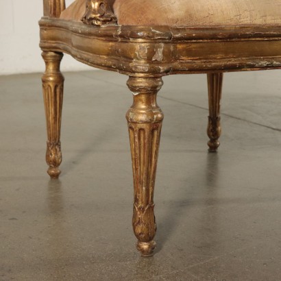 Élégante Paire de Fauteuils Louis XVI Bois doré Italie '700