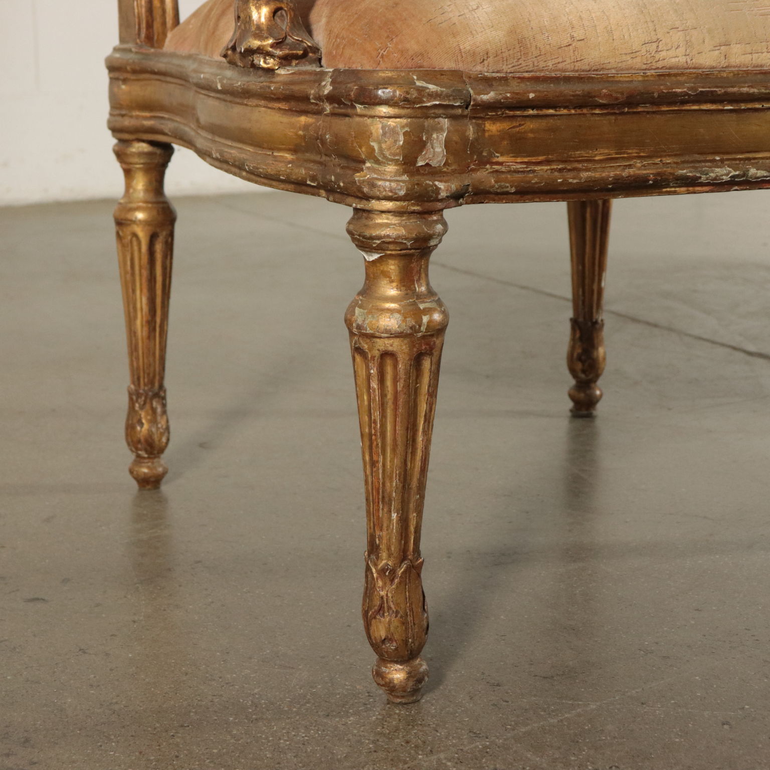Pair Of Louis Xvi Armchairs In Gilded Wood Italy 18th Century