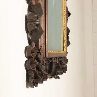 Carved Walnut and Linden Mirror Italy 19th Century