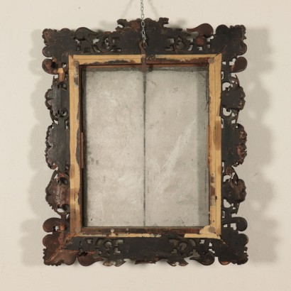 Carved Walnut and Linden Mirror Italy 19th Century