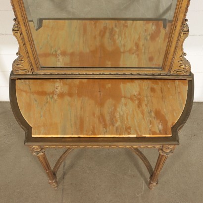 Dressing Table with Mirror Gilded Wood Italy 20th Century