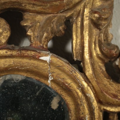 Pair of Baroque Gilded Wood Mirrors Italy 16th-17th Century