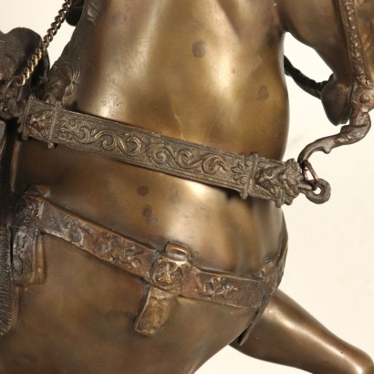 Sculpture Bartolomeo Colleoni Bronze Marbre Italie '900