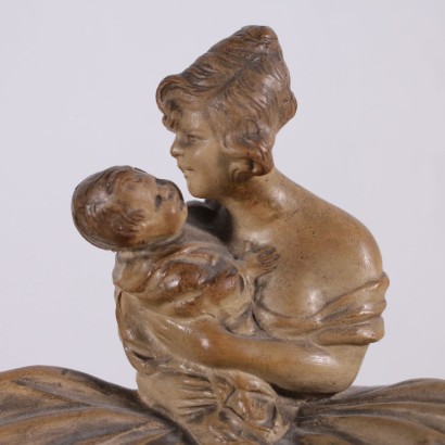 Mother with Child Sculpture by Guido Cacciapuoti Italy 20th Century