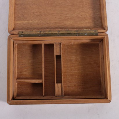 Sessile Oak Box with Carved Glass Top 1930s-1940s