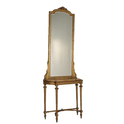 Console Style Néo classical avec Miroir Marbre Italie '900